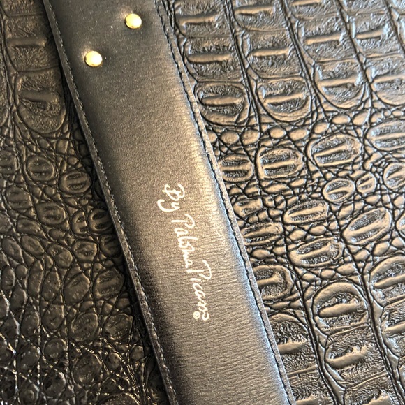 Paloma Picasso Leather Belt Black & Gold X size L/80 Limited Edition-designer main image 9